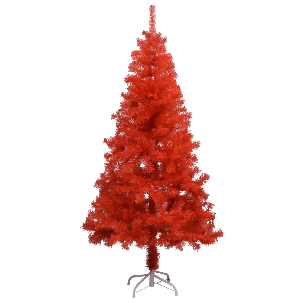 Vidaxl kunstkerstboom avec éclairage et balles de Noël 150 cm en PVC rouge