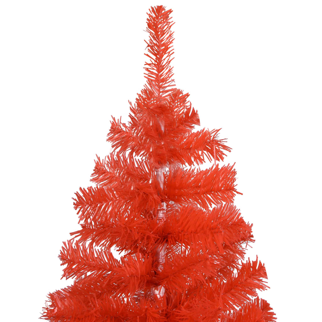 Vidaxl kunstkerstboom avec éclairage et balles de Noël 150 cm en PVC rouge