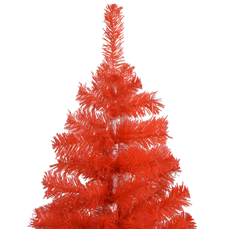 Vidaxl kunstkerstboom avec éclairage et balles de Noël 150 cm en PVC rouge