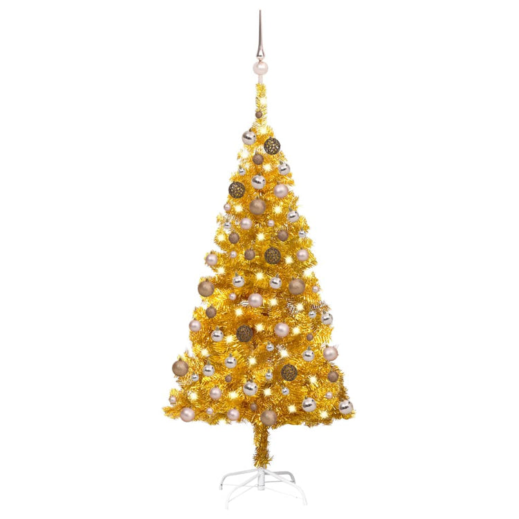 Vidaxl kunstkerstboom avec éclairage et balles de Noël 120 cm