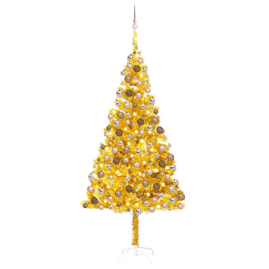 Vidaxl kunstkerstboom avec éclairage et balles de Noël 210 cm