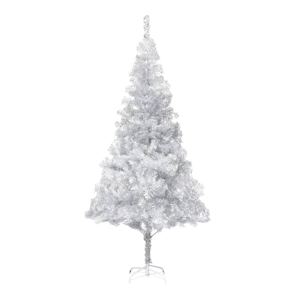 Vidaxl kunstkerstboom avec éclairage et balles de Noël 180 cm argent pour animaux de compagnie
