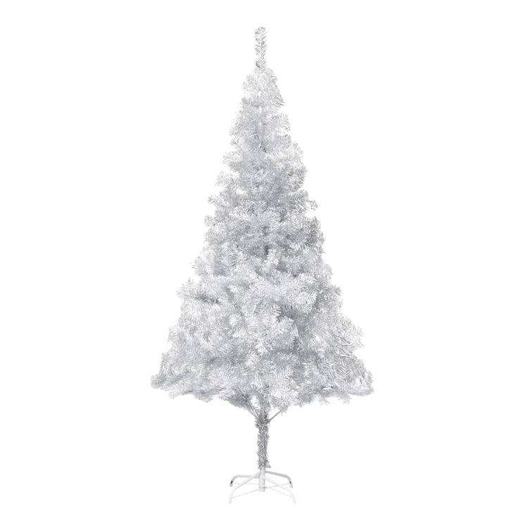 Vidaxl kunstkerstboom avec éclairage et balles de Noël 180 cm argent pour animaux de compagnie