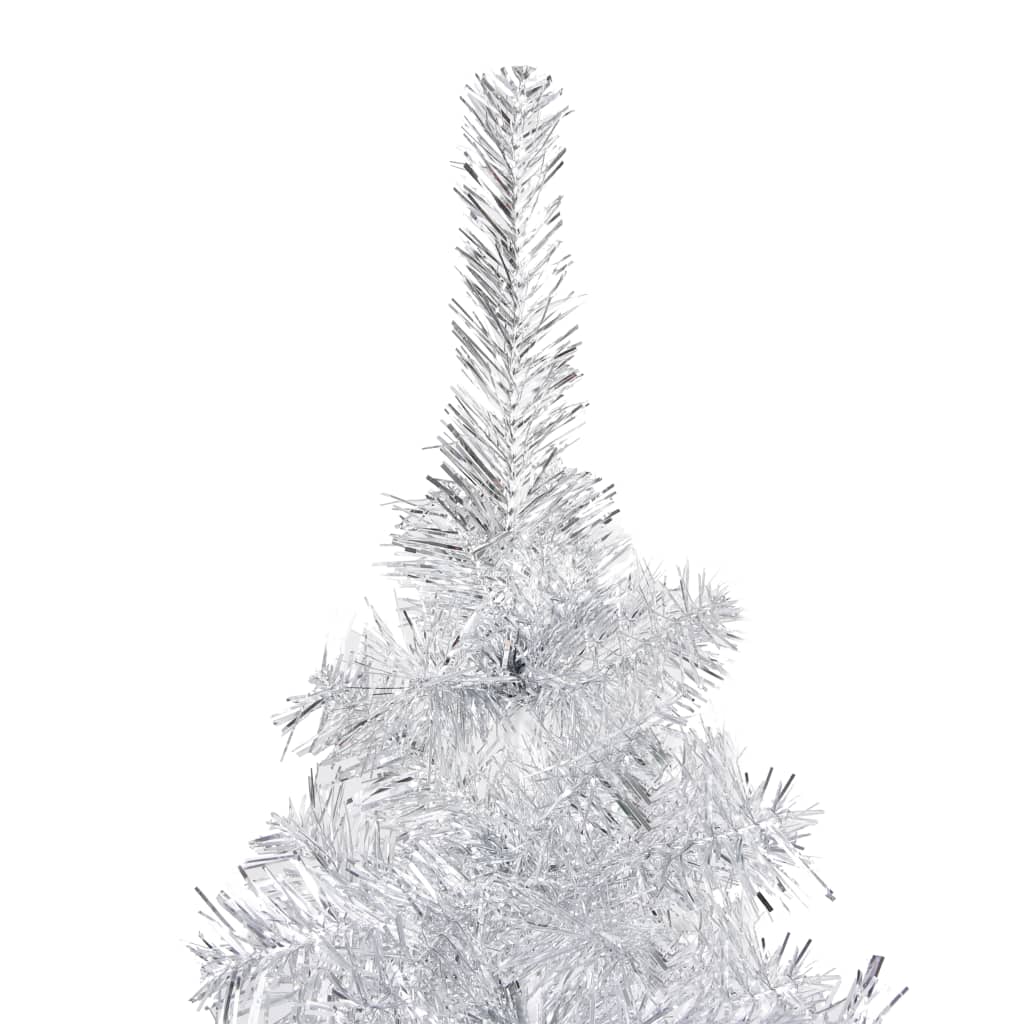 Vidaxl kunstkerstboom avec éclairage et balles de Noël 210 cm argent pour animaux de compagnie