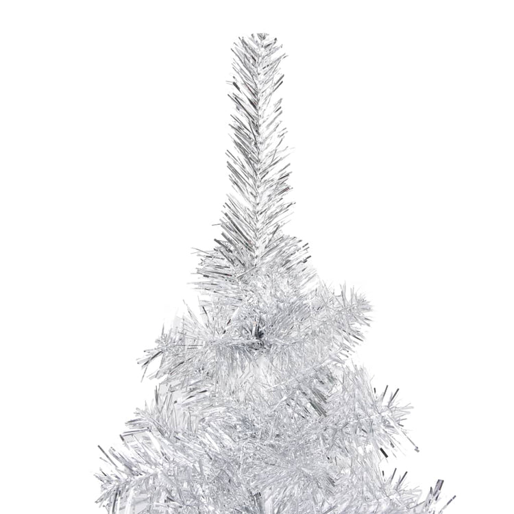 Vidaxl kunstkerstboom avec éclairage et balles de Noël 210 cm argent pour animaux de compagnie