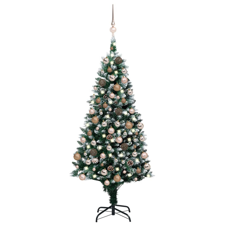 Vidaxl kunstkerstboom avec éclairage balles de Noël cônes 180 c5