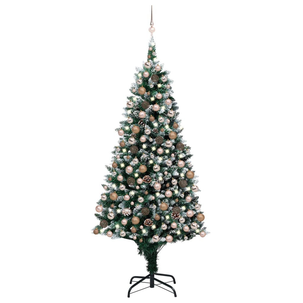 Vidaxl kunstkerstboom avec éclairage balles de Noël pins 210 cm