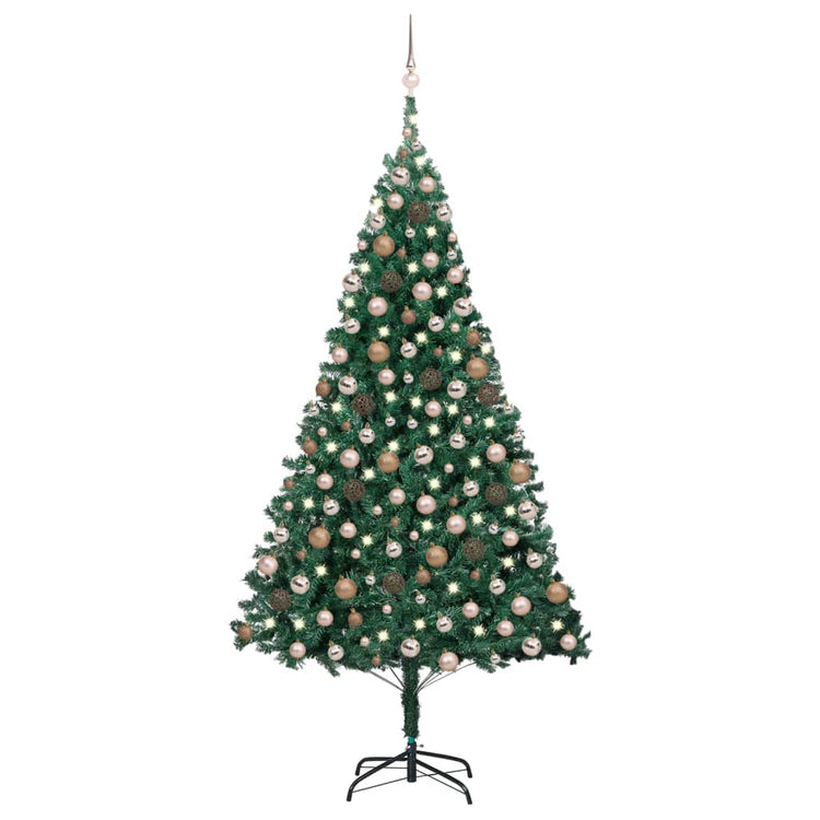 Vidaxl kunstkerstboom avec éclairage et balles de Noël 240 cm verts