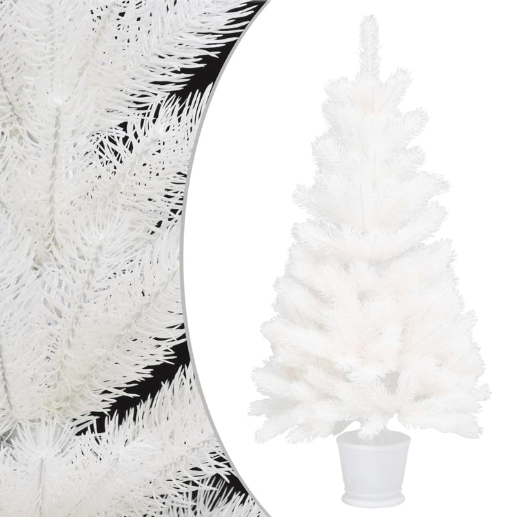 Vidaxl kunstkerstboom avec éclairage et balles de Noël 90 cm blancs