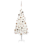 Vidaxl kunstkerstboom avec éclairage et balles de Noël 120 cm blancs - afbeelding 1