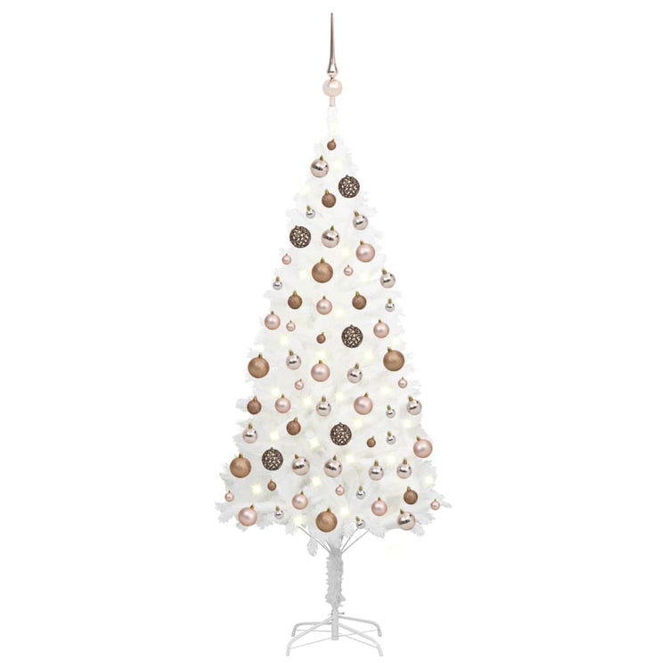 Vidaxl kunstkerstboom avec éclairage et balles de Noël 180 cm blancs