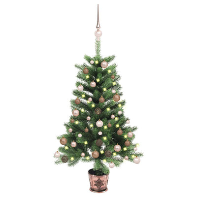 Vidaxl kunstkerstboom avec éclairage et balles de Noël 65 cm verts