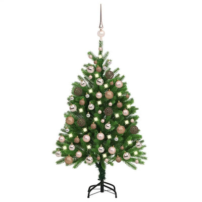 Vidaxl Kunstkerstboom avec l'éclairage et les balles de Noël 120 cm verts