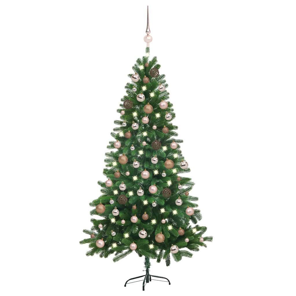 Vidaxl kunstkerstboom avec éclairage et balles de Noël 150 cm verts