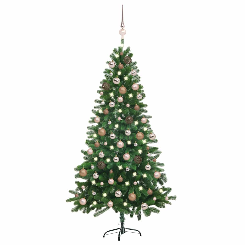 Vidaxl kunstkerstboom avec éclairage et balles de Noël 180 cm verts