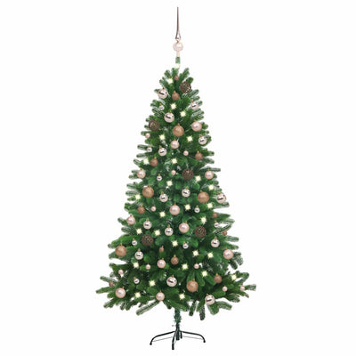 Vidaxl kunstkerstboom avec éclairage et balles de Noël 180 cm verts