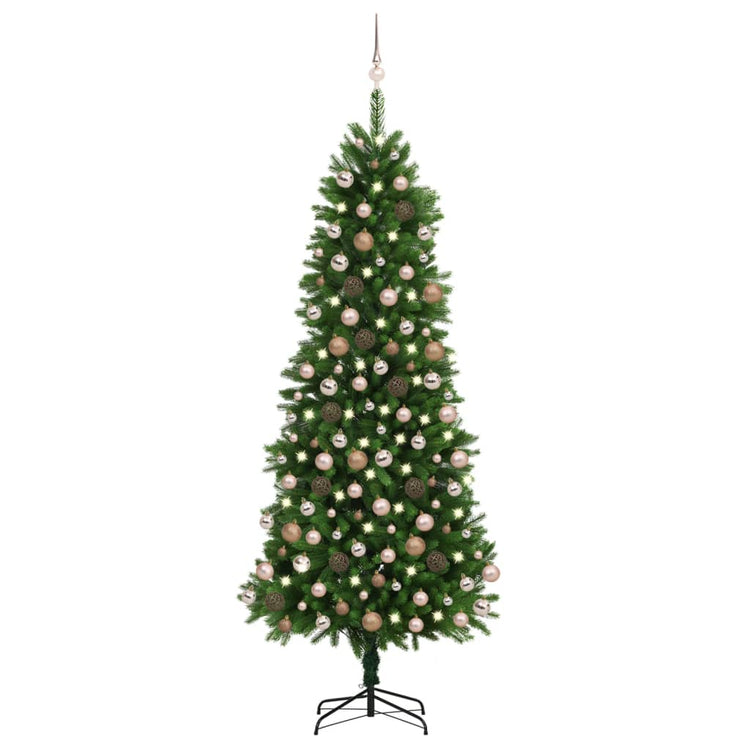 Vidaxl kunstkerstboom avec éclairage et balles de Noël 240 cm verts