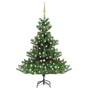 Vidaxl kunstkerstboom nordmann avec les LED et les balles de Noël 240 cm verts - afbeelding 1
