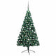 Vidaxl Kunstkerstboom avec l'éclairage et les balles de Noël à demi 120 cm vert