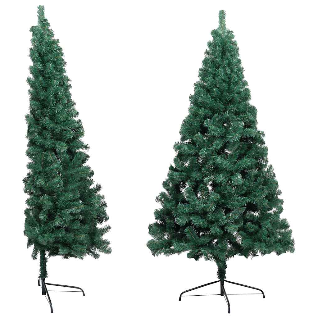 Vidaxl Kunstkerstboom avec l'éclairage et les balles de Noël à demi 120 cm vert