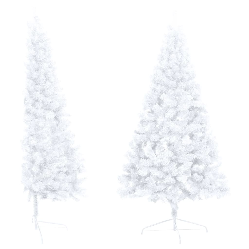 Vidaxl kunstkerstboom avec l'éclairage et les balles de Noël demi-210 cm blancs