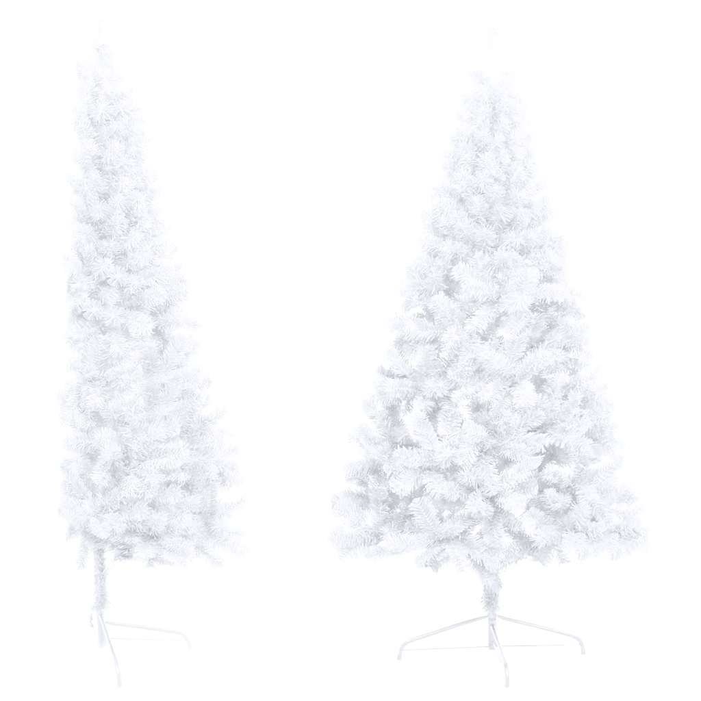 Vidaxl kunstkerstboom avec éclairage et balles de Noël demi-240 cm blancs