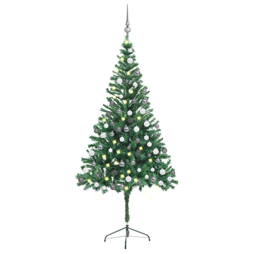 Vidaxl kunstkerstboom avec éclairage et balles de Noël 546 branches 180 cm