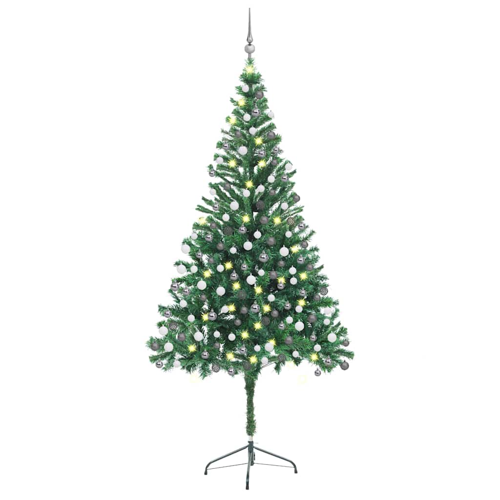 Vidaxl kunstkerstboom avec éclairage et balles de Noël 910 branches 210 cm