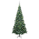 Vidaxl kunstkerstboom avec éclairage et balles de Noël l 240 cm vert