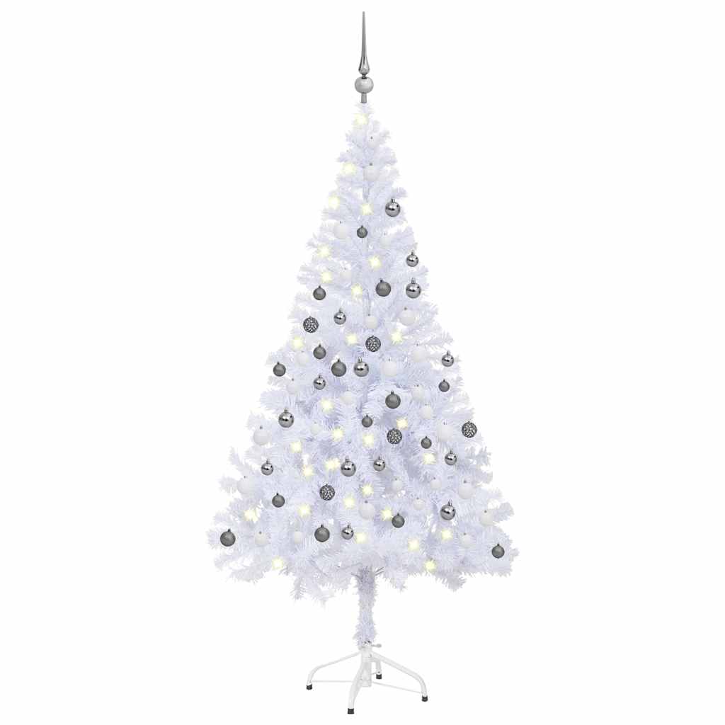 Vidaxl kunstkerstboom avec éclairage et balles de Noël 380 branches 150 cm