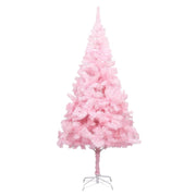 Vidaxl kunstkerstboom avec éclairage et balles de Noël 240 cm PVC rose - afbeelding 2