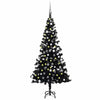 Vidaxl kunstkerstboom avec éclairage et balles de Noël 120 cm PVC noir