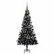 Vidaxl kunstkerstboom avec éclairage et balles de Noël 120 cm PVC noir