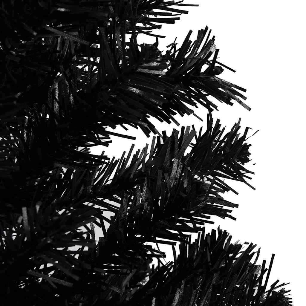 Vidaxl kunstkerstboom avec éclairage et balles de Noël 120 cm PVC noir
