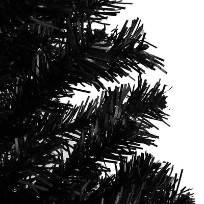 Vidaxl kunstkerstboom avec éclairage et balles de Noël 150 cm PVC noir