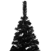 Vidaxl kunstkerstboom avec éclairage et balles de Noël 180 cm PVC noir - afbeelding 3