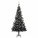 Vidaxl kunstkerstboom avec éclairage et balles de Noël 210 cm PVC noir
