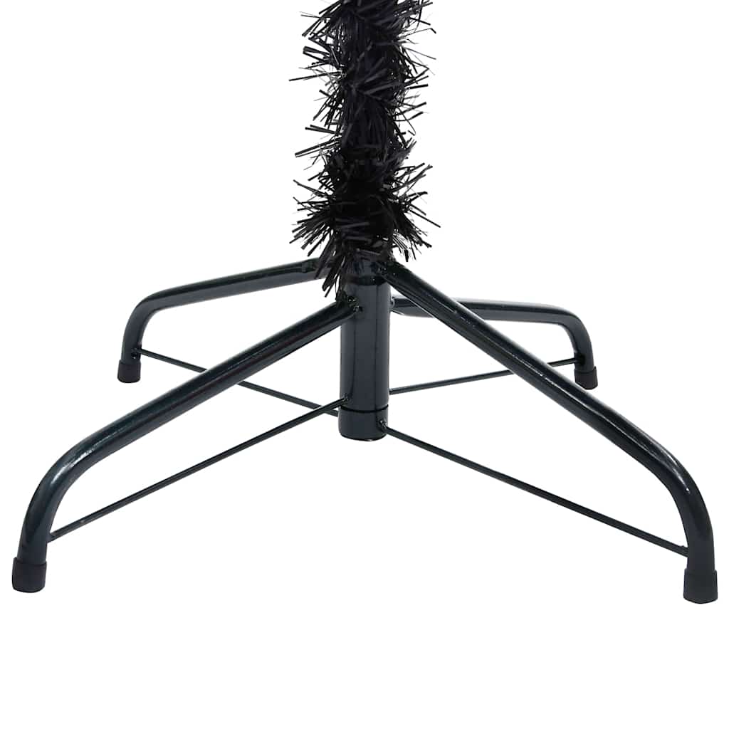 Vidaxl kunstkerstboom avec éclairage et balles de Noël 210 cm PVC noir