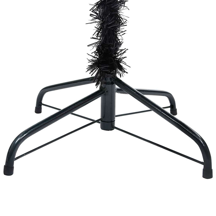 Vidaxl kunstkerstboom avec éclairage et balles de Noël 210 cm PVC noir