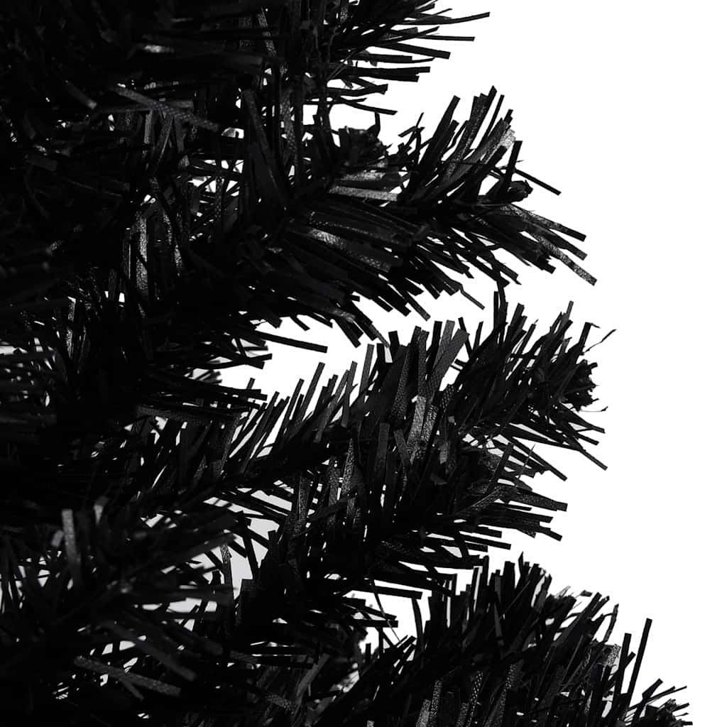 Vidaxl kunstkerstboom avec éclairage et balles de Noël 240 cm PVC noir