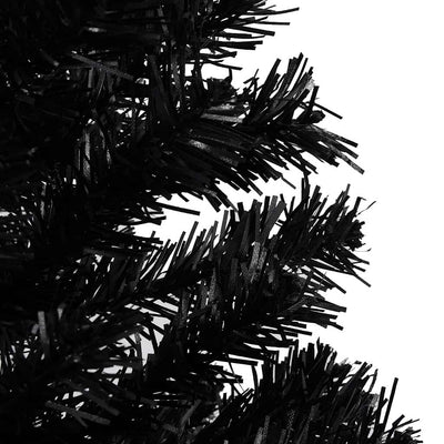 Vidaxl kunstkerstboom avec éclairage et balles de Noël 240 cm PVC noir