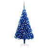 Vidaxl kunstkerstboom avec l'éclairage et les balles de Noël 120 cm PVC bleu