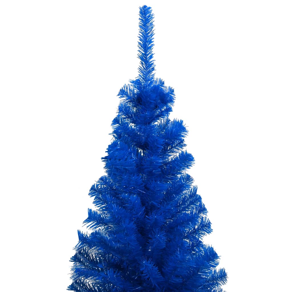 Vidaxl kunstkerstboom avec l'éclairage et les balles de Noël 120 cm PVC bleu