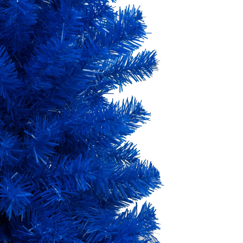 Vidaxl kunstkerstboom avec l'éclairage et les balles de Noël 150 cm PVC bleu