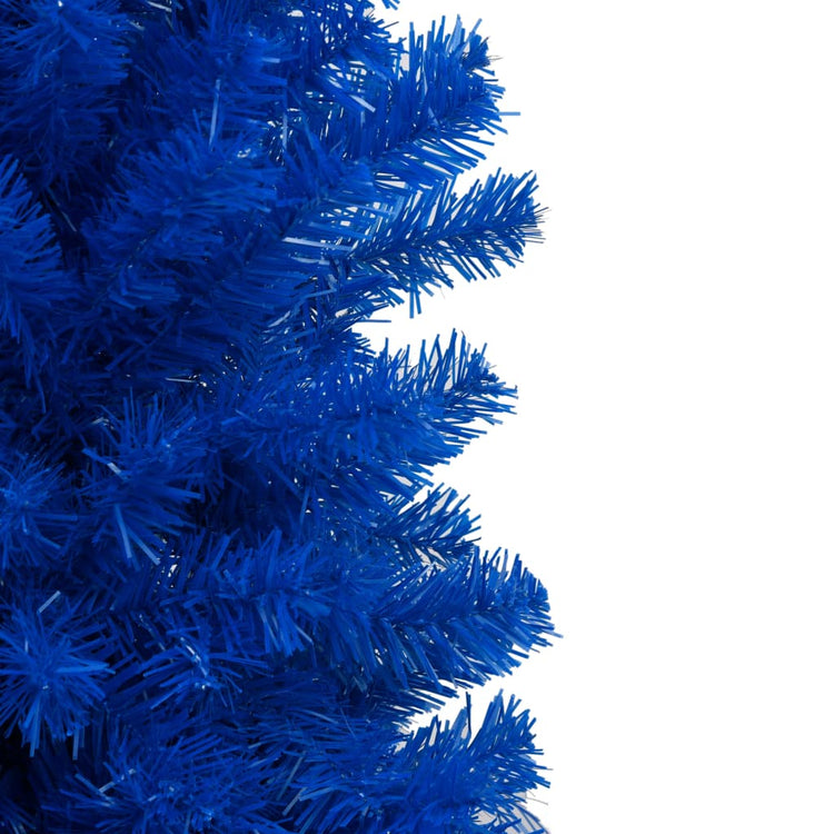 Vidaxl kunstkerstboom avec l'éclairage et les balles de Noël 180 cm PVC bleu
