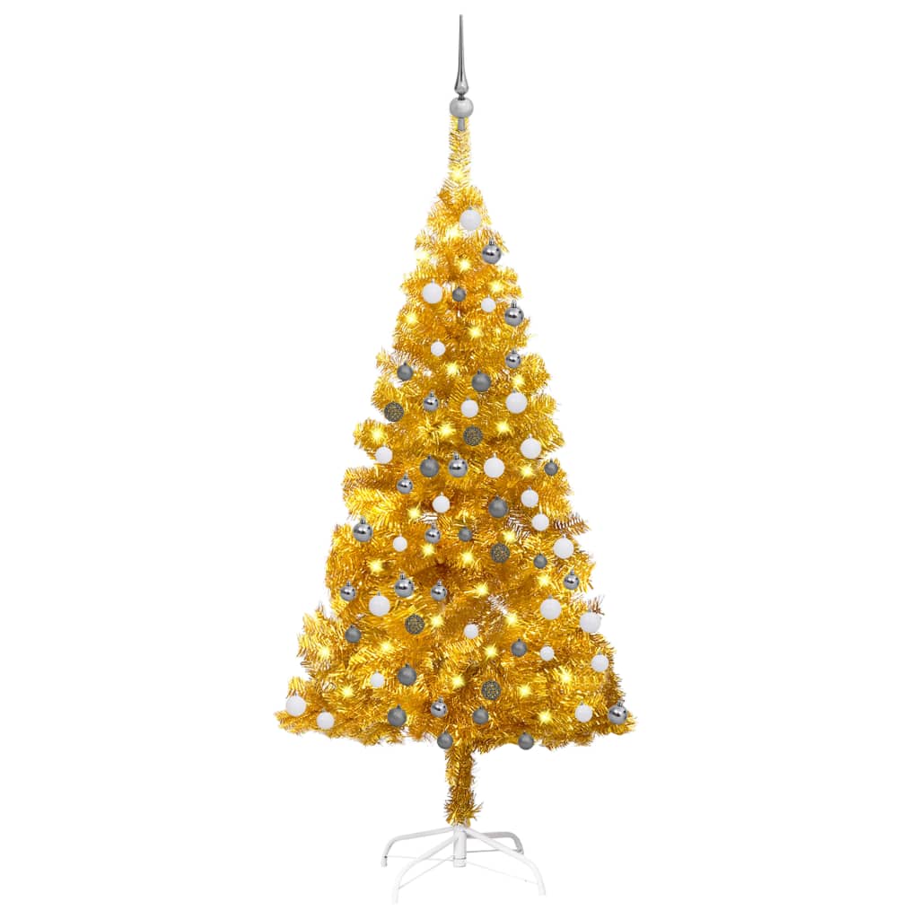 Vidaxl kunstkerstboom avec éclairage et balles de Noël 150 cm