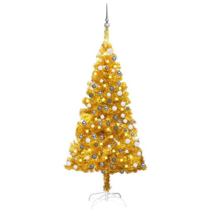 Vidaxl kunstkerstboom avec éclairage et balles de Noël 150 cm