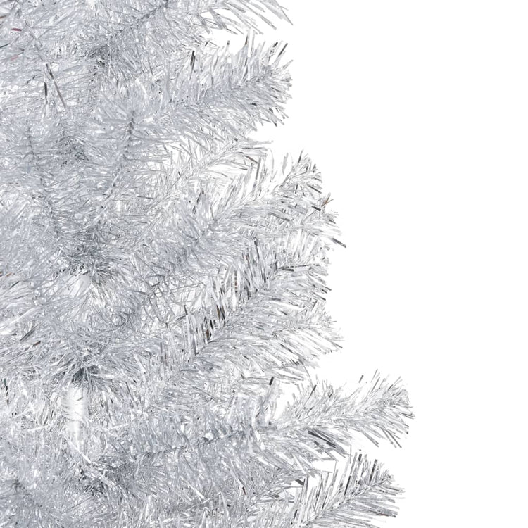 Vidaxl kunstkerstboom avec éclairage et balles de Noël 210 cm argent pour animaux de compagnie