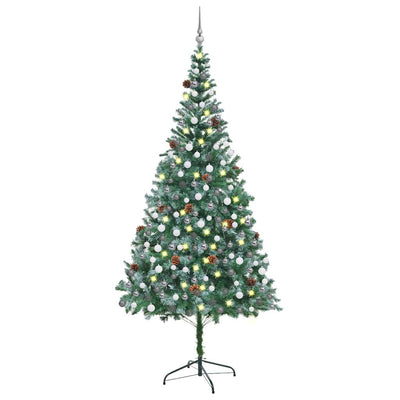 Vidaxl kunstkerstboom avec éclairage balles de Noël pins 210 cm