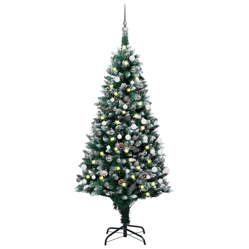Vidaxl kunstkerstboom avec éclairage balles de Noël cônes 180 c5